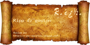 Ripp Ágoston névjegykártya